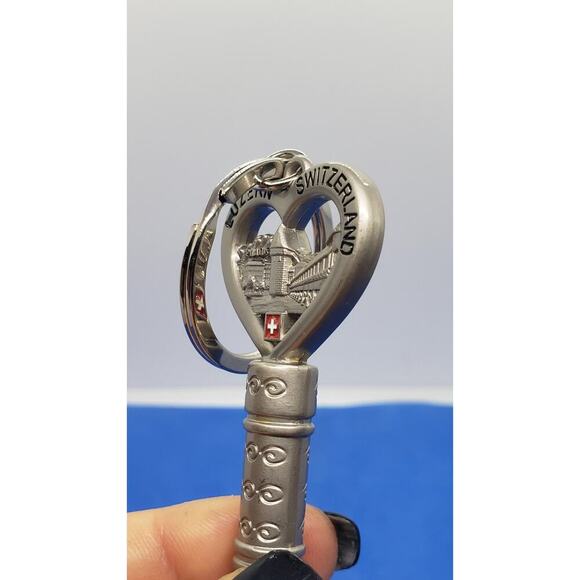 Luzern Switzerland Souvenir Keychain Whistle Swiss Flag Metal Pilatus Bridge - Picture 5 of 8